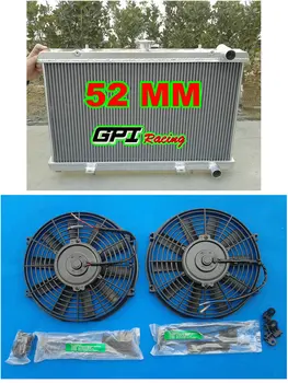 

52MM NEW aluminum radiator for Nissan S13 CA18DET CA18 +FANS