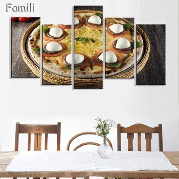 

Sausage Pizza Wall Art 5Piece Poster Prints Pictures Delicious Food Art Unframed Painting Canvas Artwork for Living Kitchen Deco