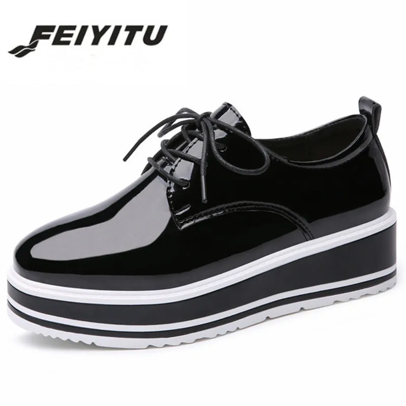 Женские туфли на плоской платформе feiyitu коллекция весна-осень 2018 года роскошные