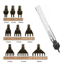 10 шт./компл. Сталь кожаный пуансон Инструменты кожаный ремень отверстие пробивая 1+ 2+ 4+ 6 зубчатые инструменты для кожи ремесла