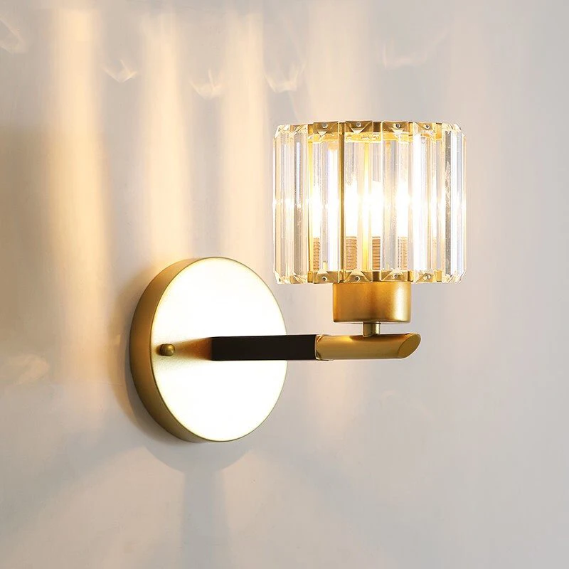 

American wall lamp living room bedroom bedside lamp stairs aisle mirror headlights hotel crystal wall lamp