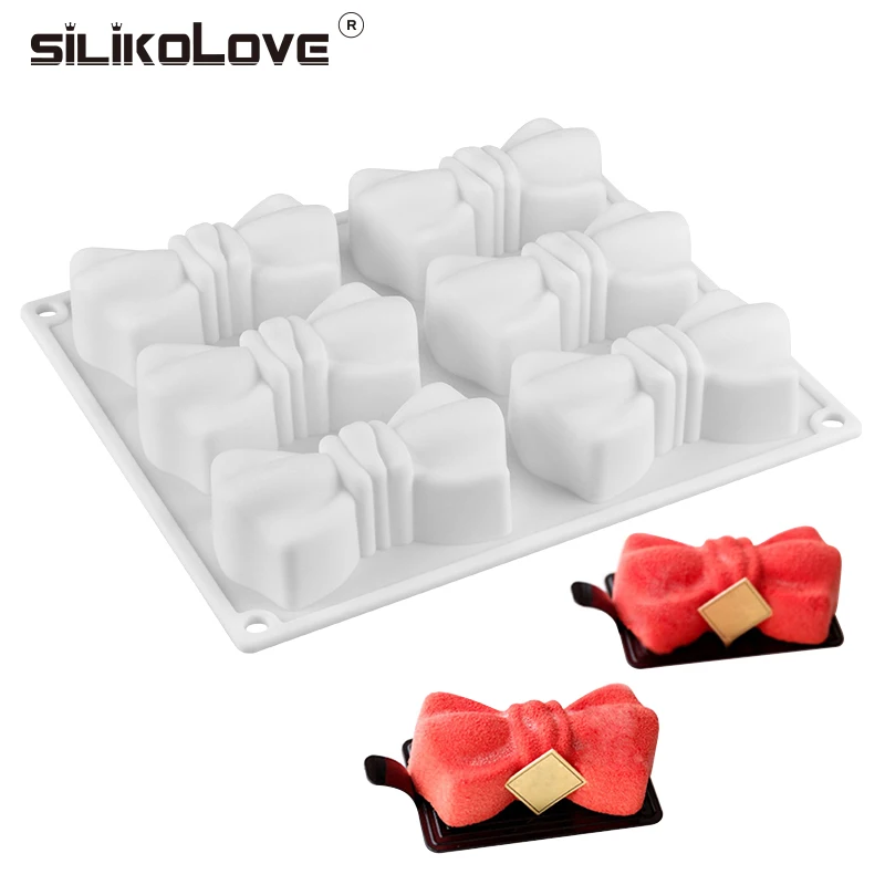 

SILIKOLOVE Silicone Molds Forms Mousse Dessert Bow tie Shape Tray Cake Decorating Molds Baking Cake For Not stick Chocolate