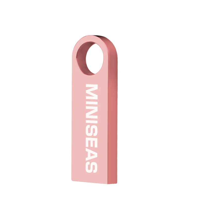 Новинка, usb флеш-накопитель Miniseas, 64 ГБ, 32 ГБ, 16 ГБ, 8 ГБ, 4 Гб, флеш-накопитель, флешка, водонепроницаемый металлический серебристый u-диск, memoria cel, usb-флешка, подарок - Цвет: Розовый