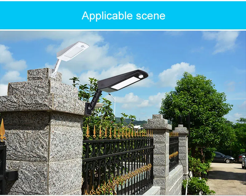 Gitex ao ar Sensor de Movimento Solar para Iluminação do Jardim Luz à Prova Luz de Parede Livre Solar Dauto Água Auto Pir Ajustável Lâmpada 48 Led 3 sensor de movimento solar luz de parede