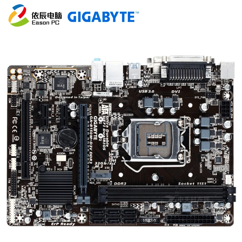Материнская плата GIGABYTE GA-B150M-D3V LGA1151 i3 i5 i7 DDR3 32G Micro-ATX | Компьютеры и офис
