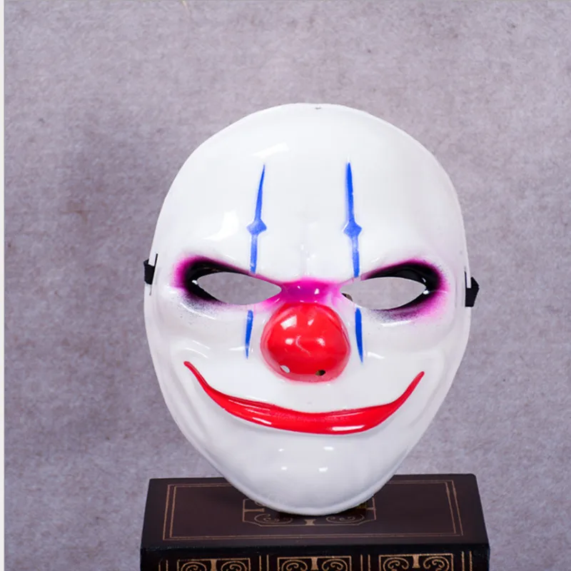 Маски клоуна минч для маскарада, вечерние, страшные, клоуны, маска Payday 2, ужасная маска на Хэллоуин - Цвет: Черный
