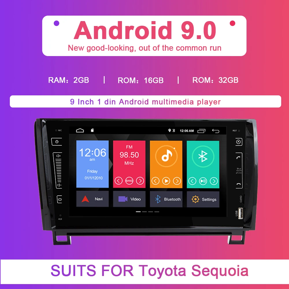 Flash Deal Xonrich 2 Din Android 9.0 Car DVD Player for Toyota Tundra Sequoia 2007 2008 2009 2010 2011 2012 2013 Autoradio Wifi OBD2 IPS 4G 3