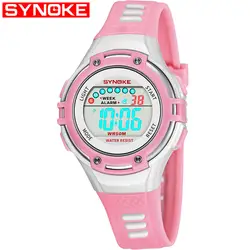 SYNOKE детские часы Relogio Infantil детские наручные часы назад световой сигнализации спортивные светодиодный розовый синий цифровые часы для