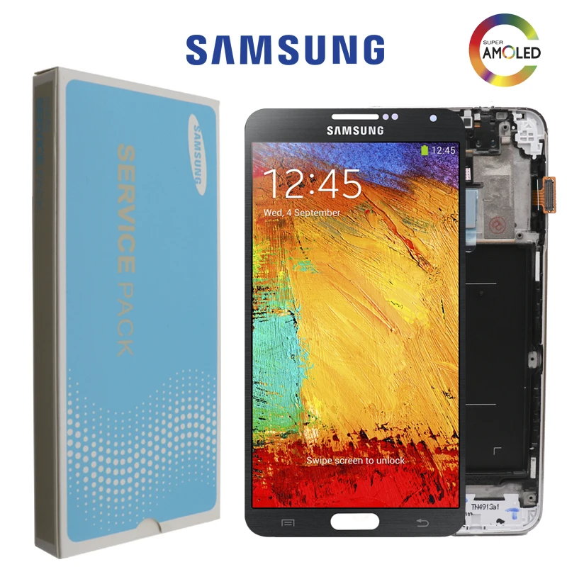 

SUPER AMOLED 5.7 '' LCD For SAMSUNG Galaxy Note3 Touch Screen Note 3 N9005 N900 N900 ATAT LCD Digitizer Montage Onderdelen