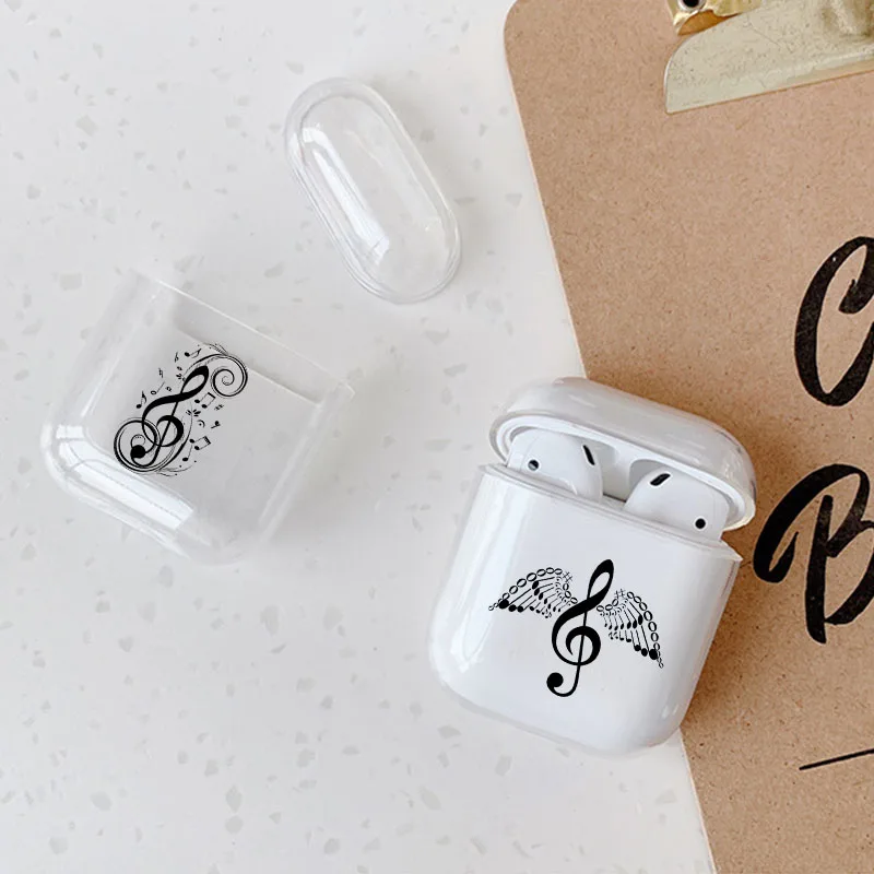 

Cute Case For Apple airpods Case Cartoon Classical Music Notes Bluetooth Earphone Case For Airpods 1 2 Headphone Hard Case