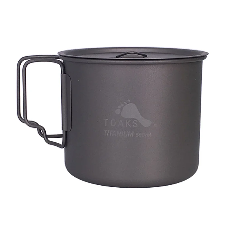 Nuevo One TOAKS 3in1 550 ml ultraligero Titanium Pot al aire libre Camping Titanium Bowl Titanium Cup-550 Portable Camping Cup