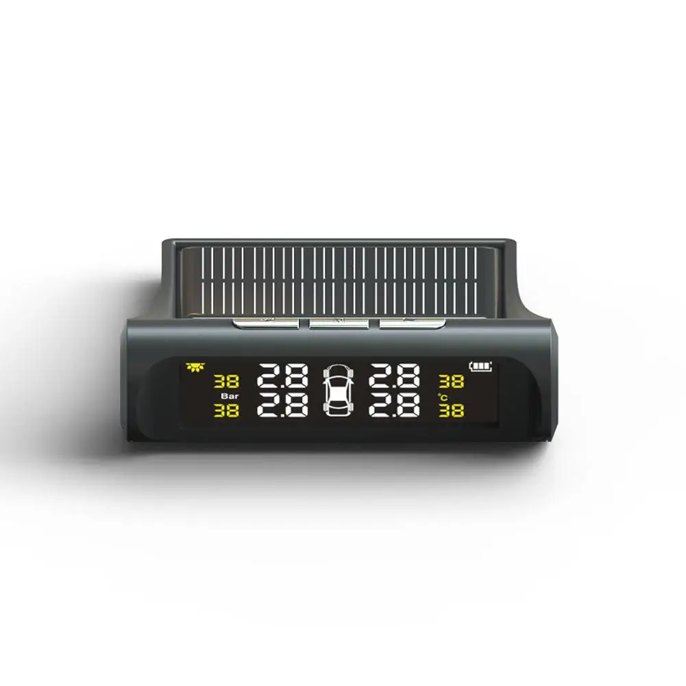 

New TP880 Auto TPMS Solar Energy Tire Pressure Monitoring System Alarm With 4 External Sensors LED Anti-Thef Security Alarm