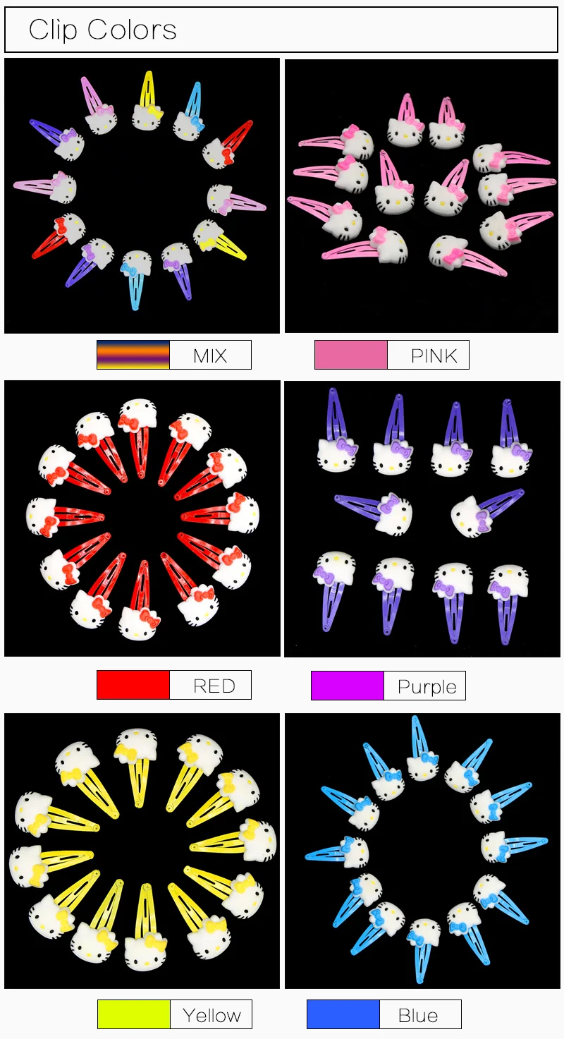 12 шт./лот, милые заколки для волос hello kitty, заколка, мягкая пластиковая заколка с застежкой, аксессуары для волос