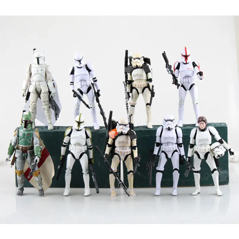 

15cm Wars Black Warrior Figure Action Stormtrooper/Darth Maul Bai Bing Boba Fett Action Figures For Children Kids Toys