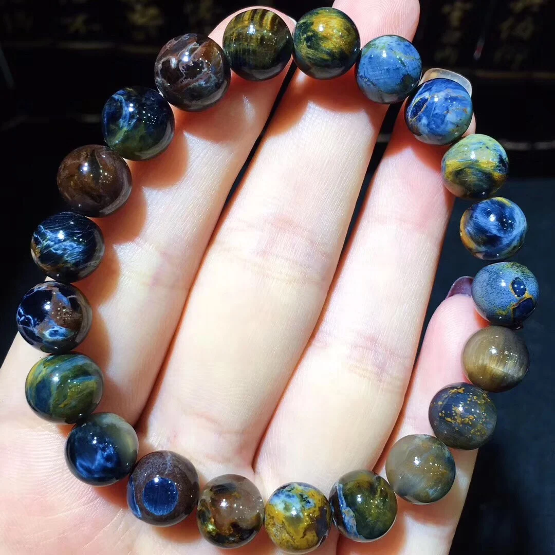 

100% 8.8mm Natural Namibia Pietersite Blue Yellow Beads Gemstone Round Bead Bracelets Man Women Drop Shipping B18479