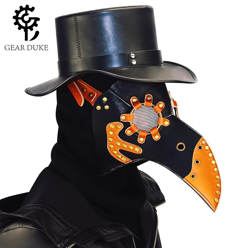 Gear Duke винтажная маска с клювом из искусственной кожи для Хэллоуина стимпанк