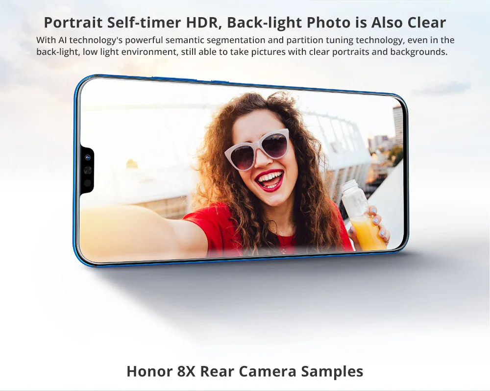 honor 8X global rom, 6,5 дюймовый экран, батарея 3750 мАч, двойная задняя камера 20 МП, Android 8,2, многоязычный смартфон