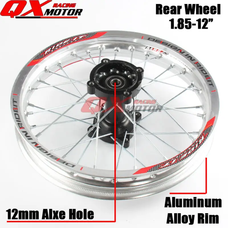 Dirt bike Alloy Rear Wheels 1.85x12"inch For KAYO BSE Apollo Xmotos