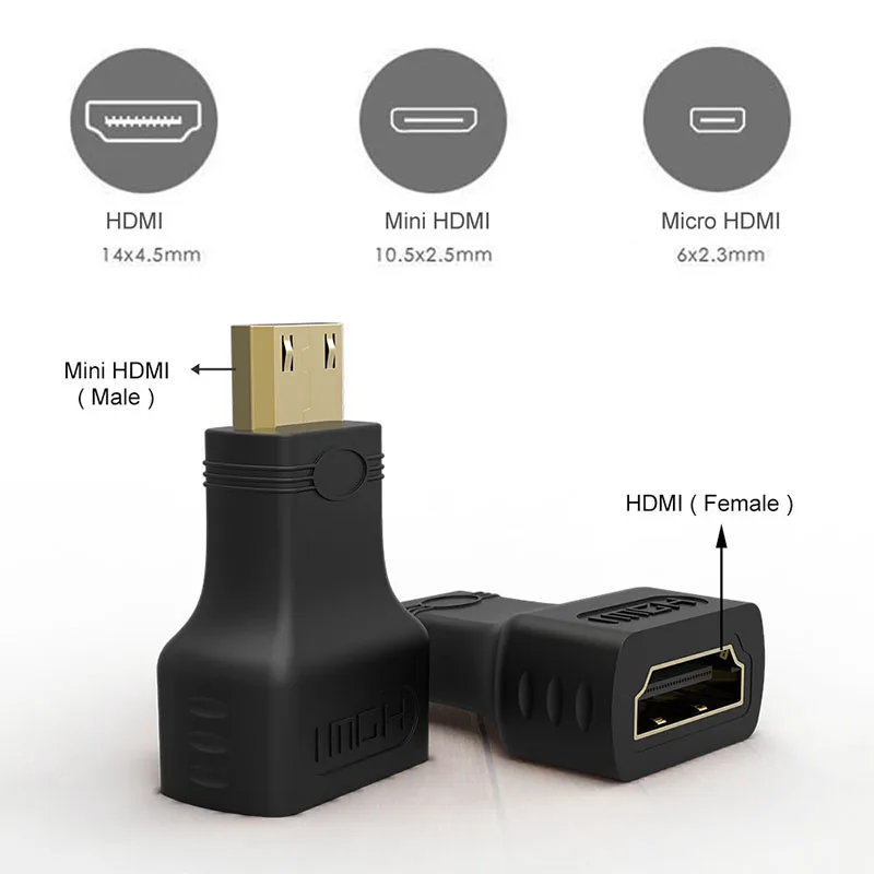 Basix mini Hdmi в адаптер конвертер Папа мама для HDTV 1080p HD ТВ Мини hdmi позолоченный