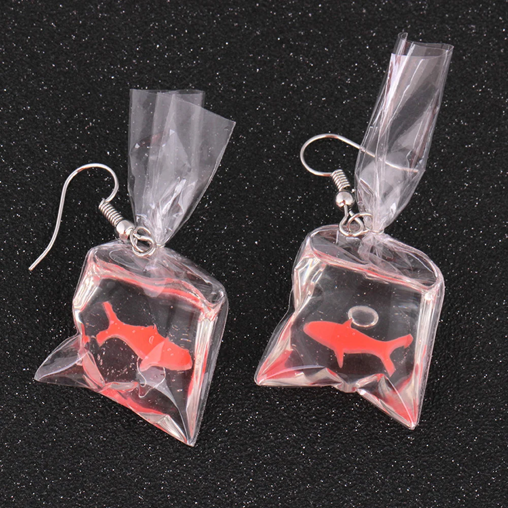 

Novel Creative Transparent Candy Goldfish Pendant Earrings Women Jewelry for Wedding Party Christmas Gift Ear Jewelry
