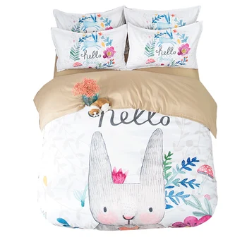 

Cute Cartoon Rabbit Cat Unicorn Monster Mermaid Kids Bedding Set Twin Queen King Size Cuvet Cover Pillowcase Bed Sheets