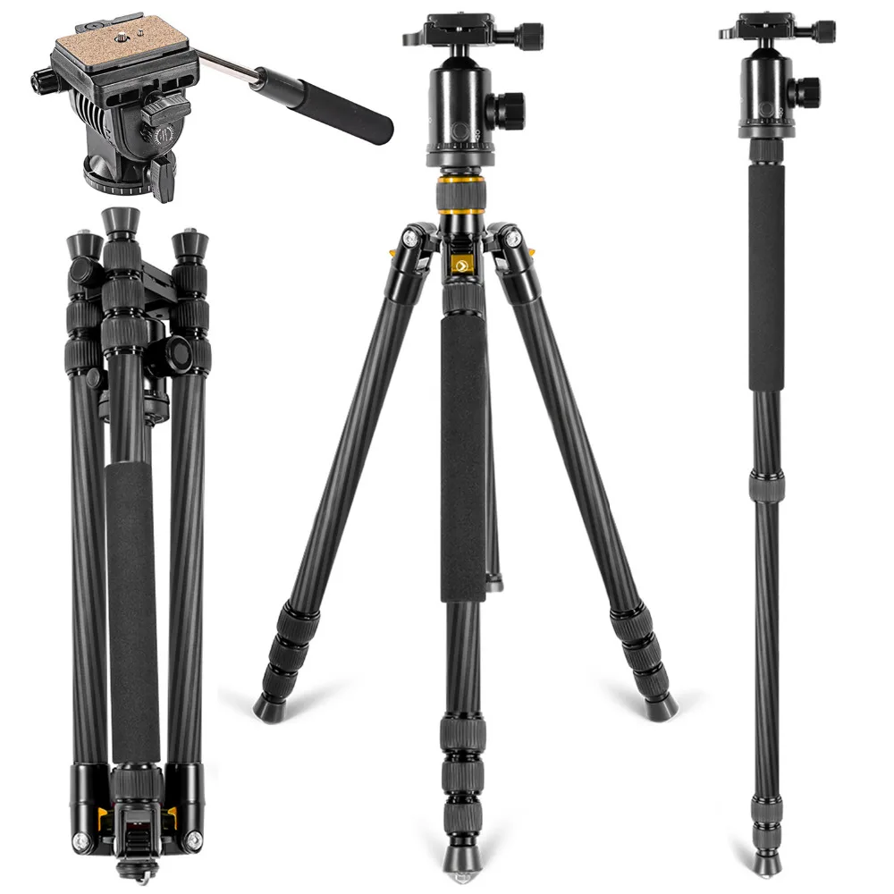 Neewer Carbon Fiber 66 inches/168 cm Tripod Monopod with 360 Degree