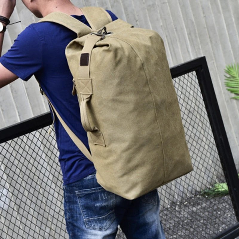 

Military Tactical Backpack Male Multifunctional Canvas Backpacks Large Capacity Bucket Sport Army Bag Travel Rucksack