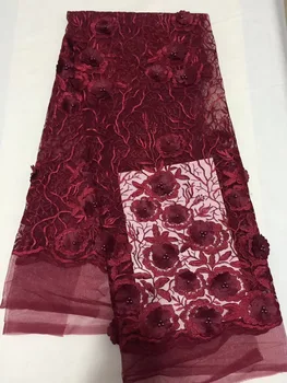 

Latest Nigerian cotton voile lace fabric for wedding dress 2019 high quality African Stones Swiss voile lace fabric