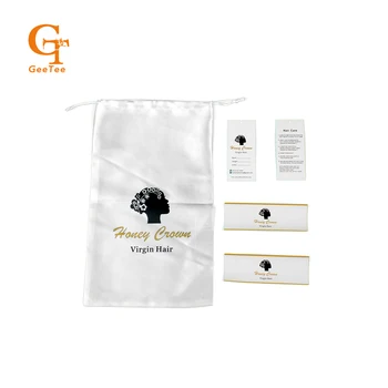 

Customized brand name logo Human Virgin Hair Extension Packaging satin silk bags,bundles wrapping stickers,Paper hang tags