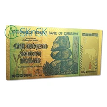 100 шт./лот красочные Зимбабве 100 трлн долларов золото Фольга банкнот памятной счета для сувенирная продукция