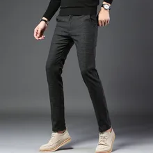 Летние Мужские модельные брюки классические деловые повседневные Прямые брюки высокого качества модный тонкий костюм брюки свободные мужские Pantalon Hombre