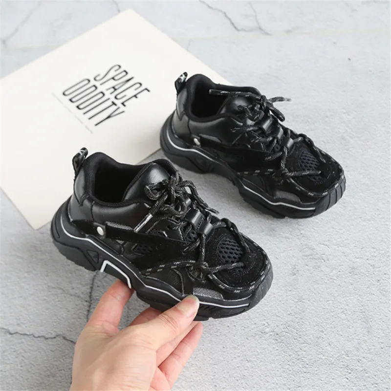 Children's Shoes New Toddler Boys Girls Sport Shoes Reflective Shoelace Breathable Outdoor Tennis Fashion Kids Sneakers