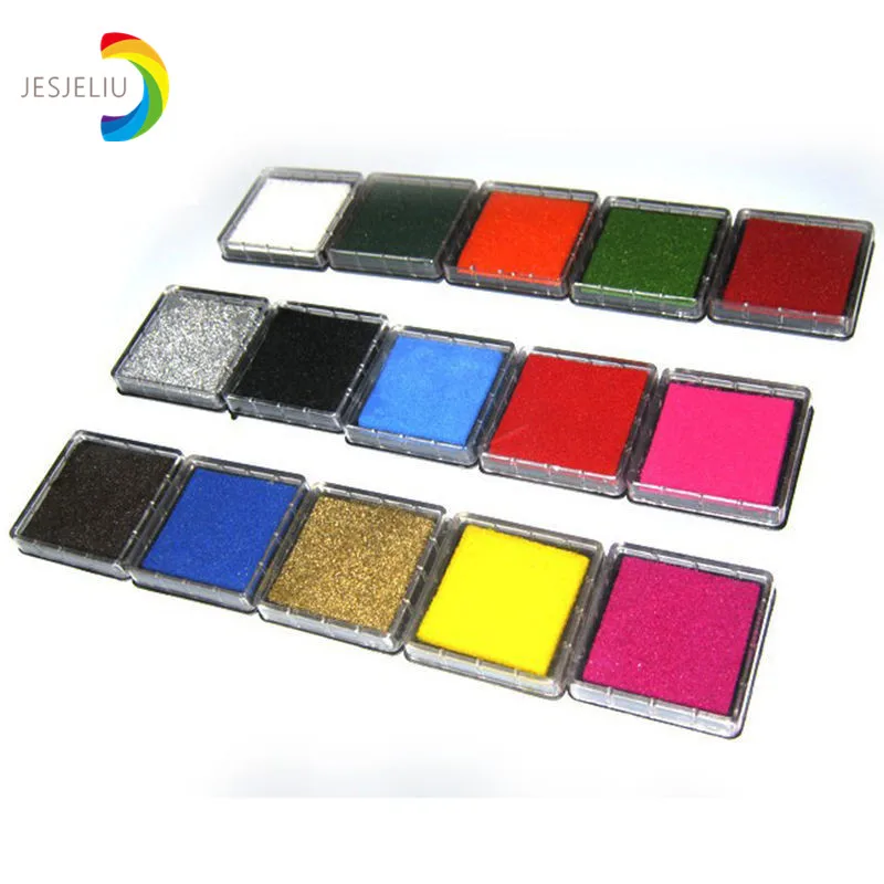 

JESJELIU 12 Colors Cute Inkpad Craft Oil Based DIY Ink Pads for Rubber Stamps Fabric Scrapbook Decor Fingerprint Stamp Pad Gifts