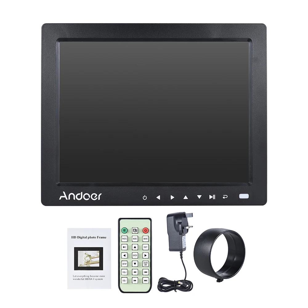 Andoer 1" HD цифровые фоторамки Дисплей альбома 1080 P MP4 MP3 Электронная книга часы календарь поддержка автоматического воспроизведения с пультом дистанционного управления