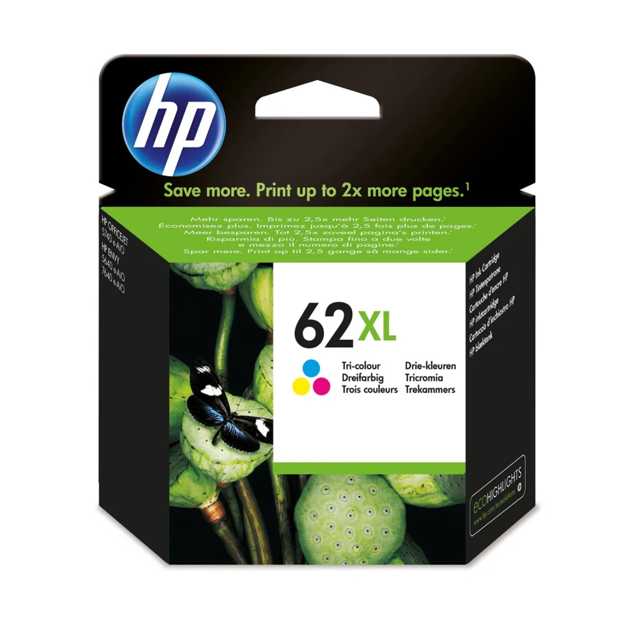 

For HP 62XL High Yield Tri-color Original Ink Cartridge Original Pigment-based ink