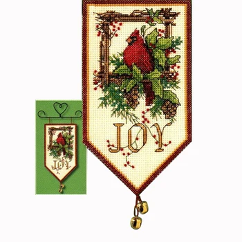 

Cotton 14ct Needlecrafts Counted plastic Cross Stitch Kits Animal, Cardinal Joy Mini Banner Diy Embroidery Needlework set