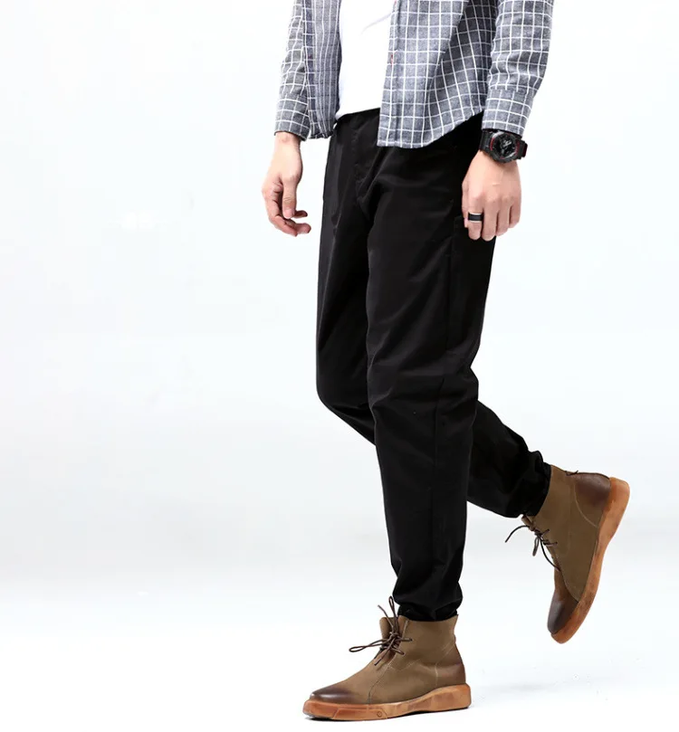 Gersri Для мужчин Бизнес однотонные брюки кэжуал Цвет Slim Fit Для мужчин s бренд Классический Man Брюки Мужской Взрослые Элитный бренд брюки плюс Size48