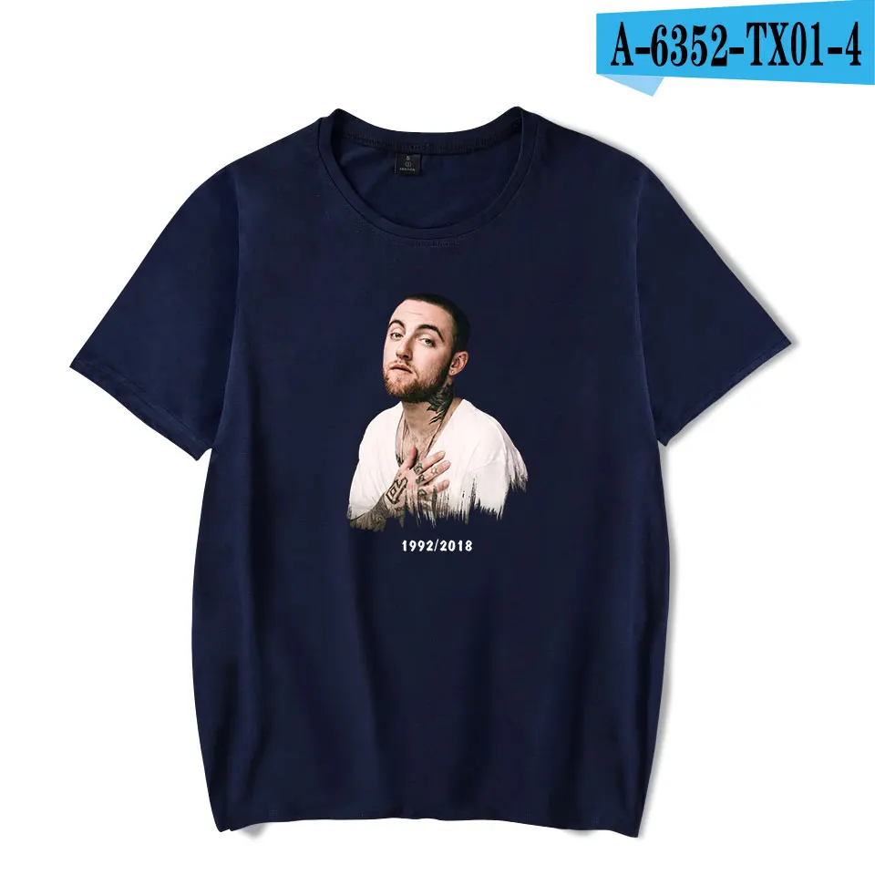 LUCKYFRIDAYF Mac Miller Футболка модная крутая футболка женская/мужская хлопковая harajuku Повседневная забавная женская модная одежда в стиле хип-хоп - Цвет: Navy Blue