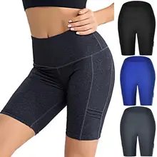 Новые женские шорты на открытом воздухе пляжные с высокой талией для йоги брюки боковые Чехлы для телефона спортивные шорты леггинсы брюки Лидер продаж