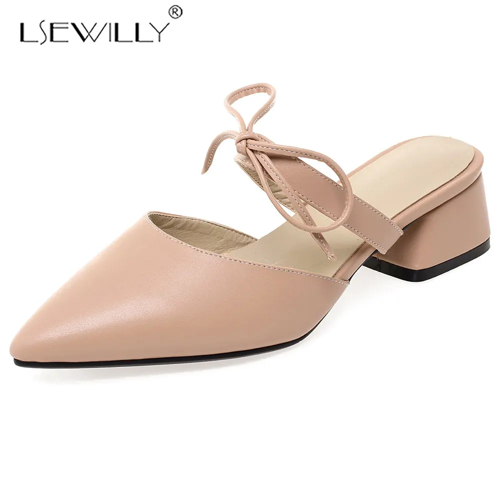 

Lsewilly 2019 Summer PU Leather Bowknot Pointed Toe Woman Sandals Slip On Butterfly Loafers Mules Flip Flops Casual Shoes E986