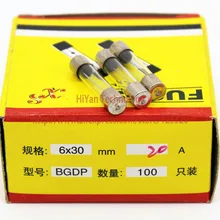 100 шт./лот) 6*30 мм 20A предохранители Быстрый керамический предохранитель стеклянная трубка предохранитель 6x30 мм 250 В 20A F20AL250V