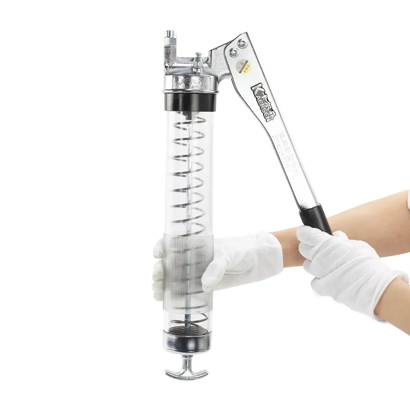 

900CC Transparent Manual Oil Grease Gun High Pressure Effort-saving Durable Lever Handle Grease Gun