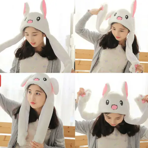 

Fashion Bunny Rabbit Plush Hat Moving Hat Rabbit Ear Plush Sweet Kids Girlfriend