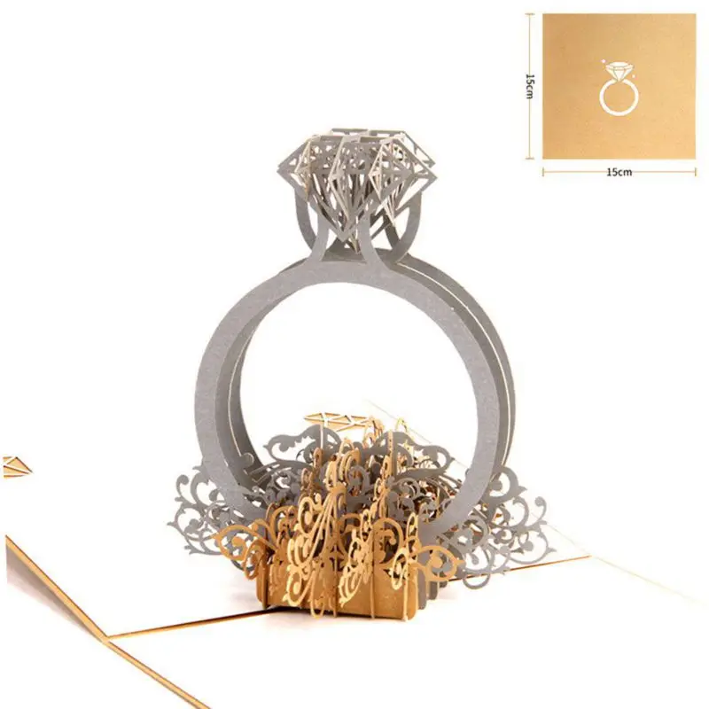  3D Pop Up Invitation Cards for Wedding and Engagement Party Handmade Valentine's Day Card for Lover - 32976030185