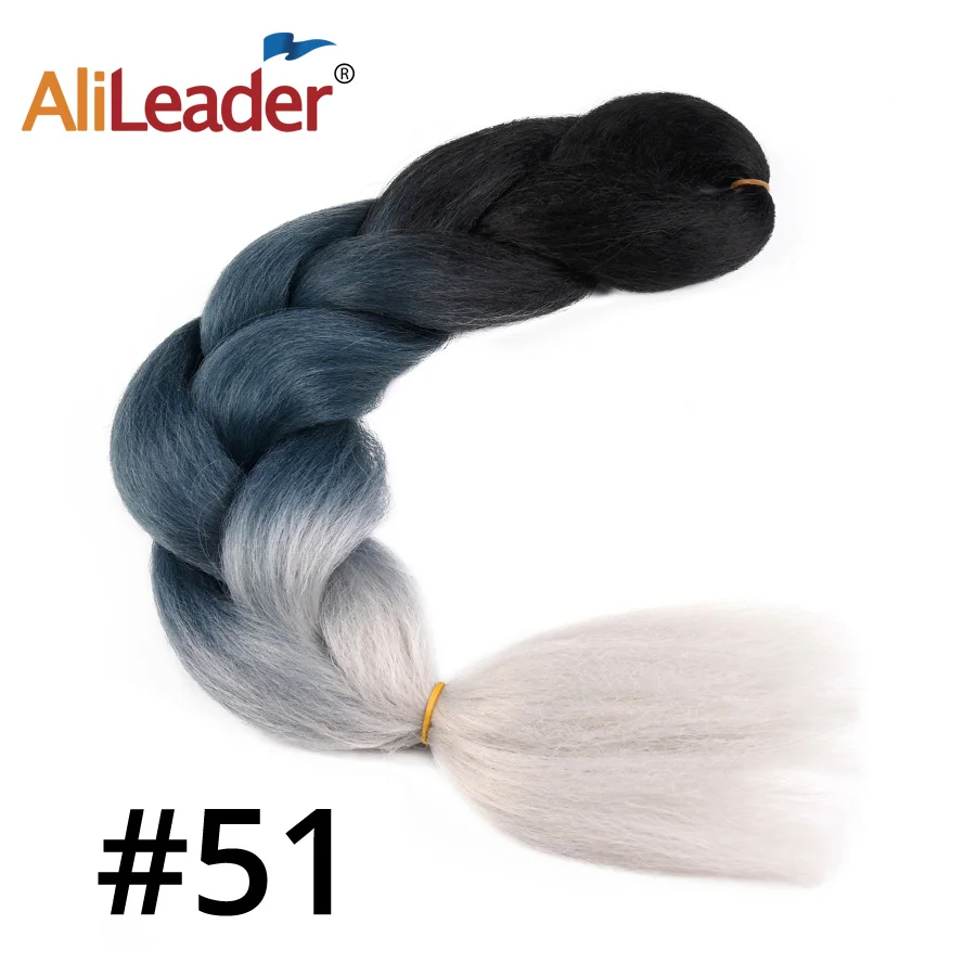 AliLeader, экспрессия, канекалон, вязанные крючком косы, розовый, фиолетовый, заплетенные волосы, 24 дюйма, 100 гр., синтетические волосы, для увеличения объема, огромные косы - Цвет: 51