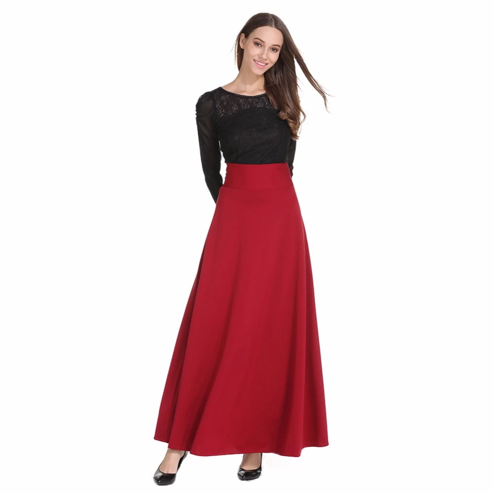 plus size maxi pleated skirts