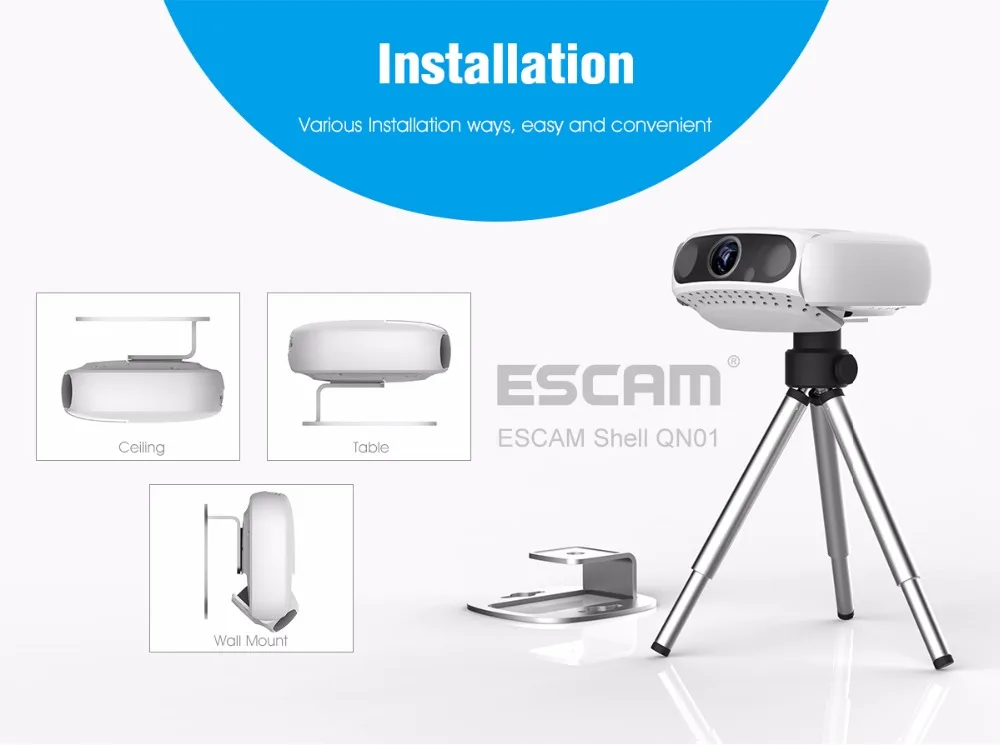 Escam Full HD 1080 P поверните объектив Беспроводной IP Камера работать как регистраторы