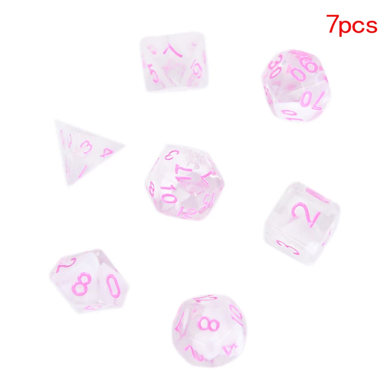 7 шт./компл. многогранные кости D4 D6 D8 D10 D12 D20 для ролевой игры настольная игра