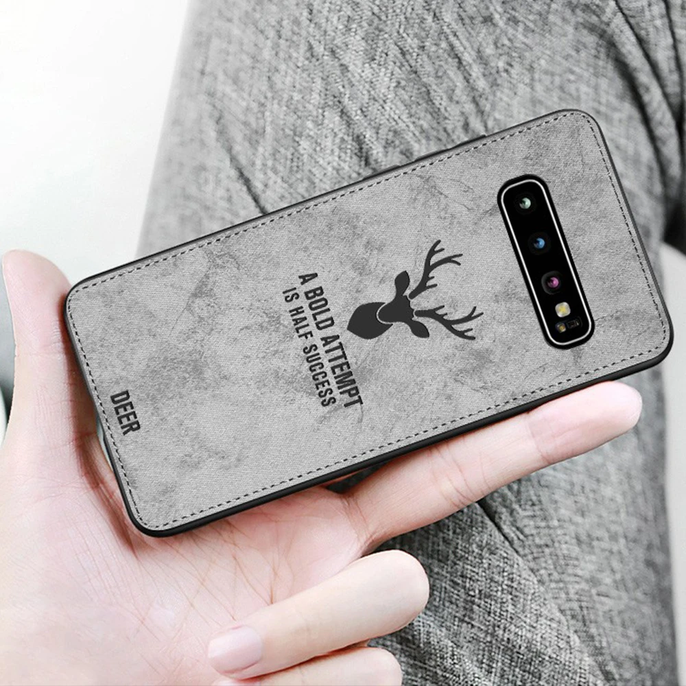 

For Samsung Galaxy S10 Plus Case Cloth Fabric Cover Shockproof TPU Phone Case For Galaxy S 10 S10+ S10e Cover Bumper Protector