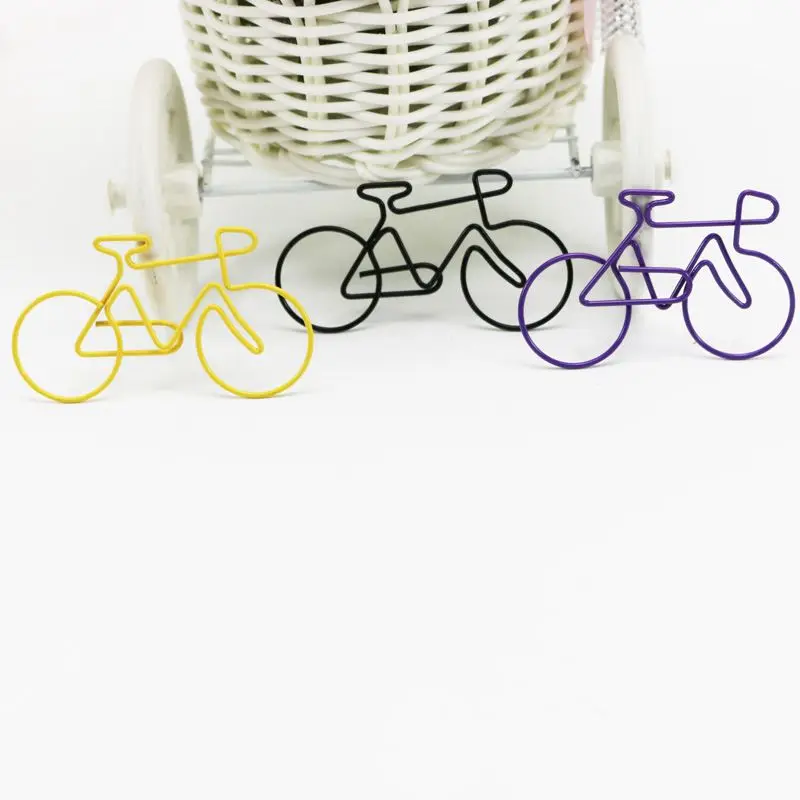 Bike Paper Clips Bicycle Metal Card File Clips Pack(Random Color) 50pcs